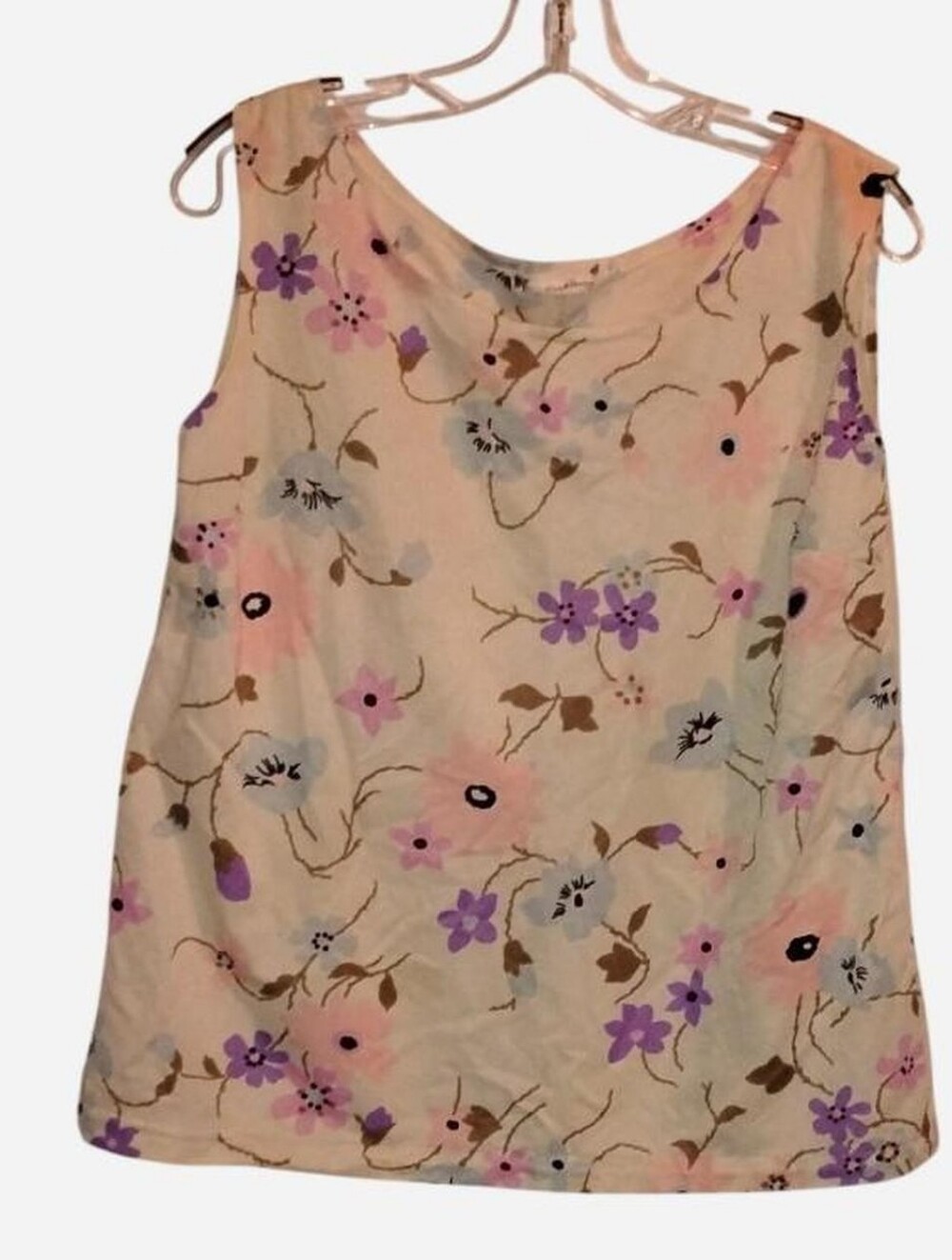 1970's Carol Henry Floral Tank Top Blouse size Medium